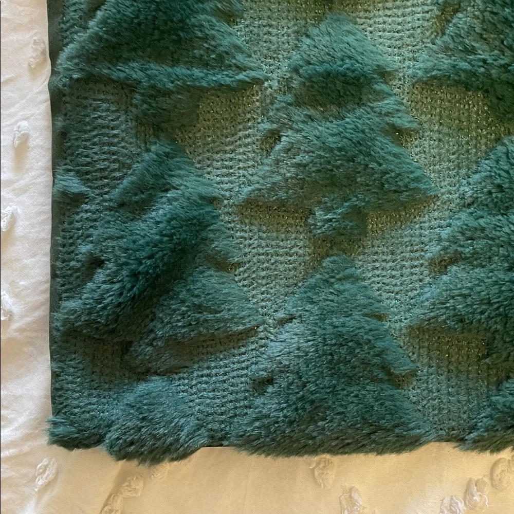 Dark Green Christmas tree Textured Throw Pillow covers set of two new